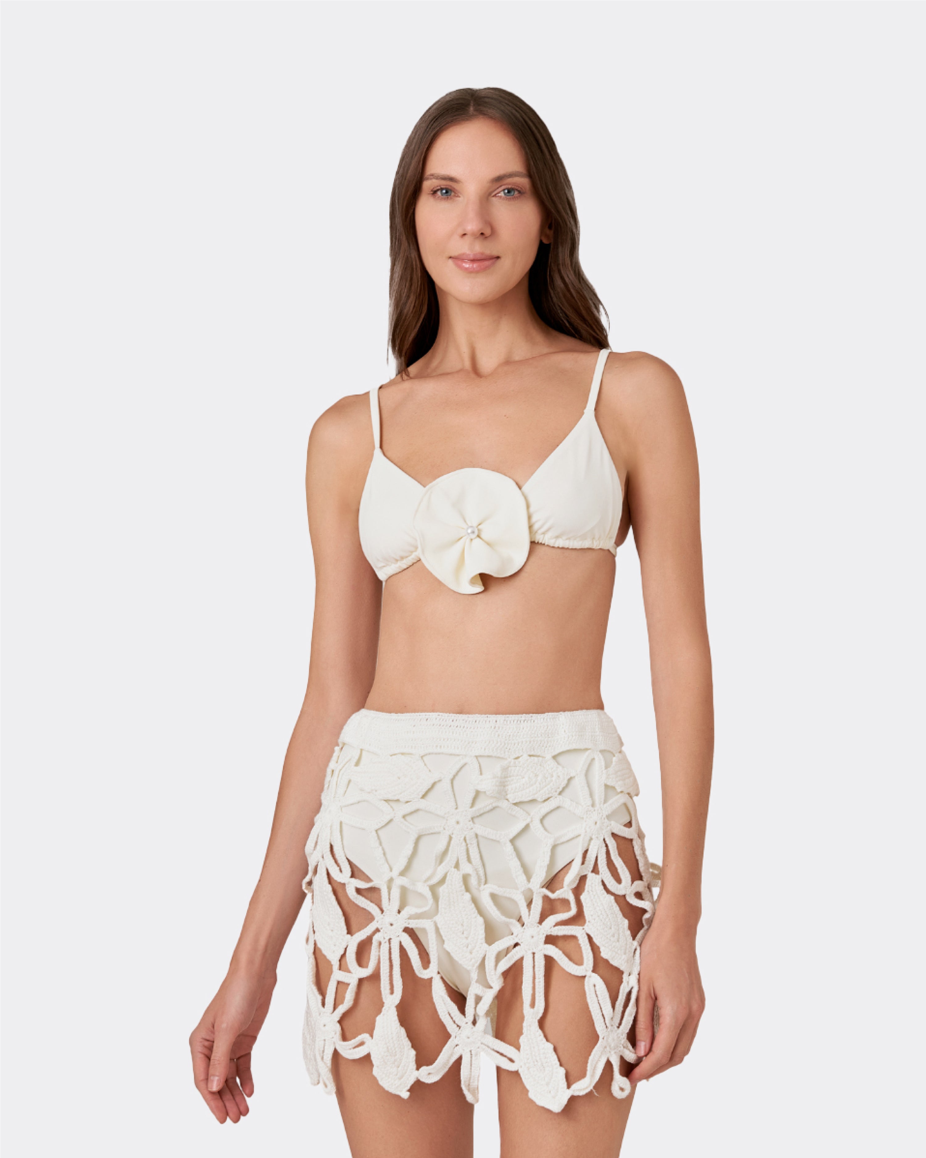 FLORES CROCHET MINI SKIRT